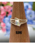 Australian Opal Sterling Silver Ring - Petite Stackable Rings 3