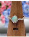 Australian Opal Sterling Silver Ring - Petite Stackable Rings 2
