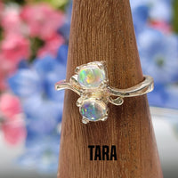 Australian Opal Sterling Silver Ring - Petite Stackable Rings 3