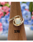 Australian Opal Sterling Silver Ring - Petite Stackable Rings 4