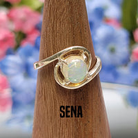 Australian Opal Sterling Silver Ring - Petite Stackable Rings 4
