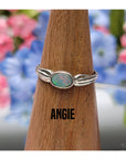 Australian Opal Sterling Silver Ring - Petite Stackable Rings 5