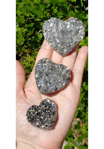Light Silver Titanium Aura Quartz Druzy Gemstone 40mm, 50mm, or 60mm Heart