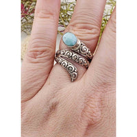 Larimar Gemstone Sterling Silver Ring