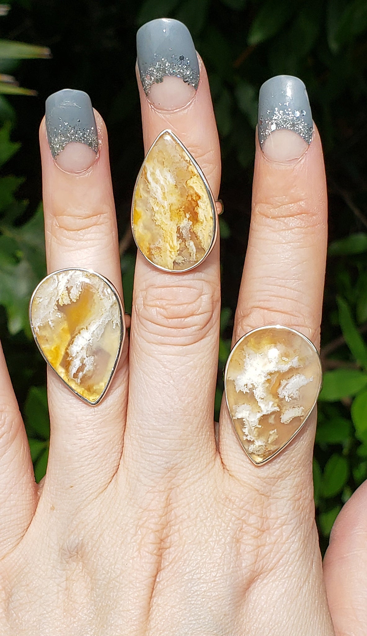 Plume Agate Gemstone & Sterling Silver Ring - Riley