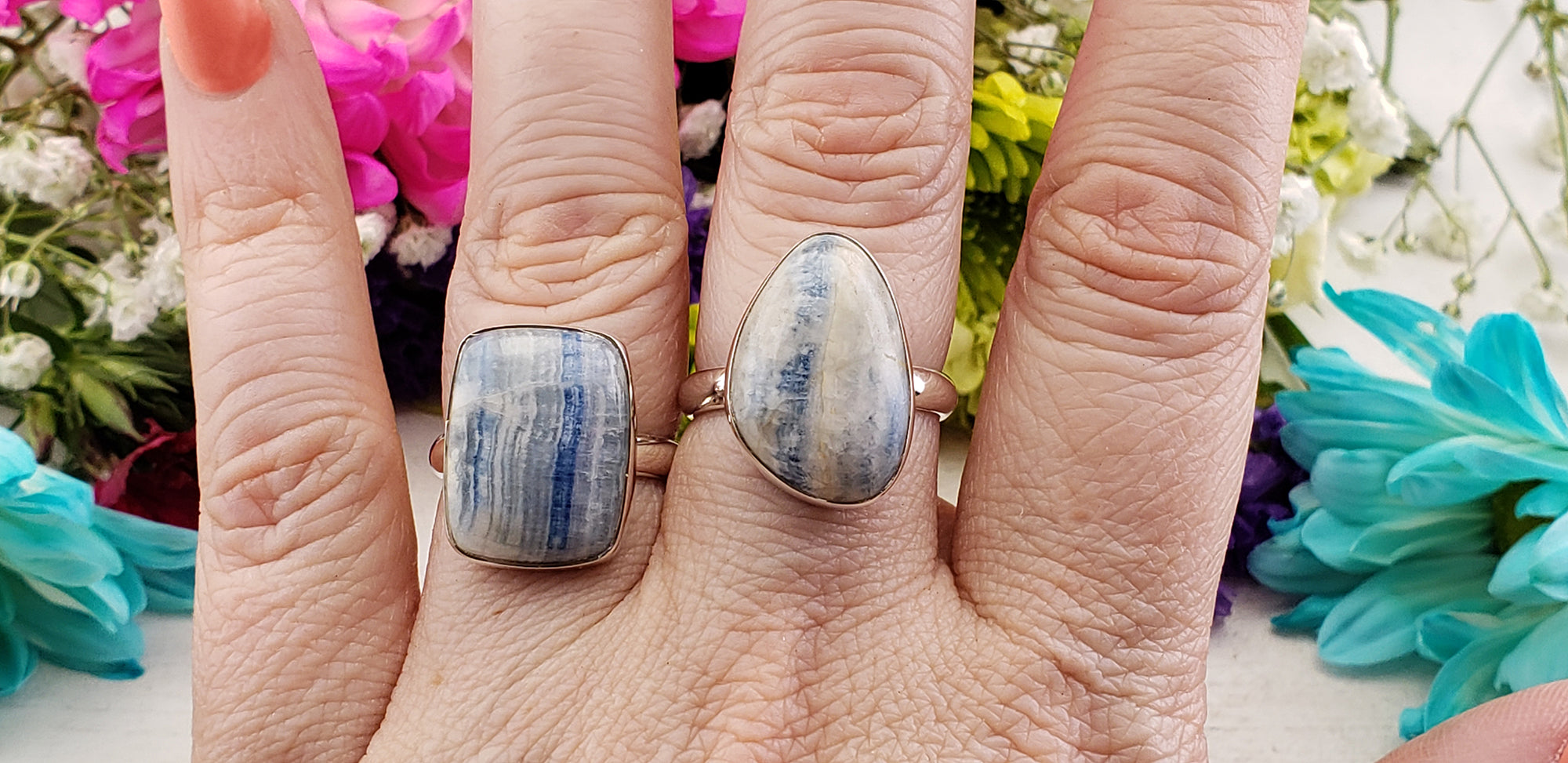 Scheelite Gemstone Sterling Silver Pendant - Azul | Crystal Gemstone Shop.