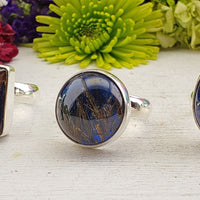 Rutilated Quartz Gemstone Sterling Silver Ring - Auru | Crystal Gemstone Shop. 3