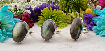 Labradorite Gemstone Sterling Silver Ring - Distira | Crystal Gemstone Shop.