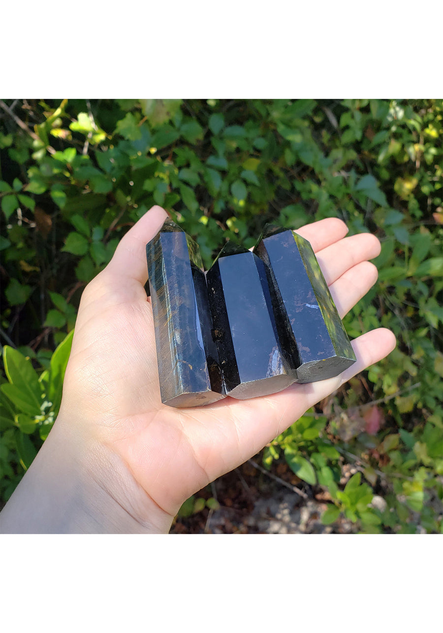 Multi Blue Tiger Eye Gemstone Point Tower 2