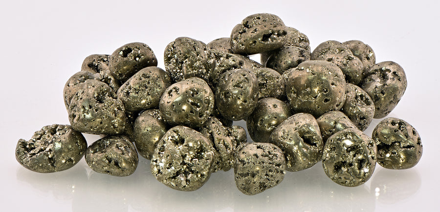 Pyrite Fool's Gold Tumbled Gemstone - MEDIUM - Single Stone or Bulk Wholesale