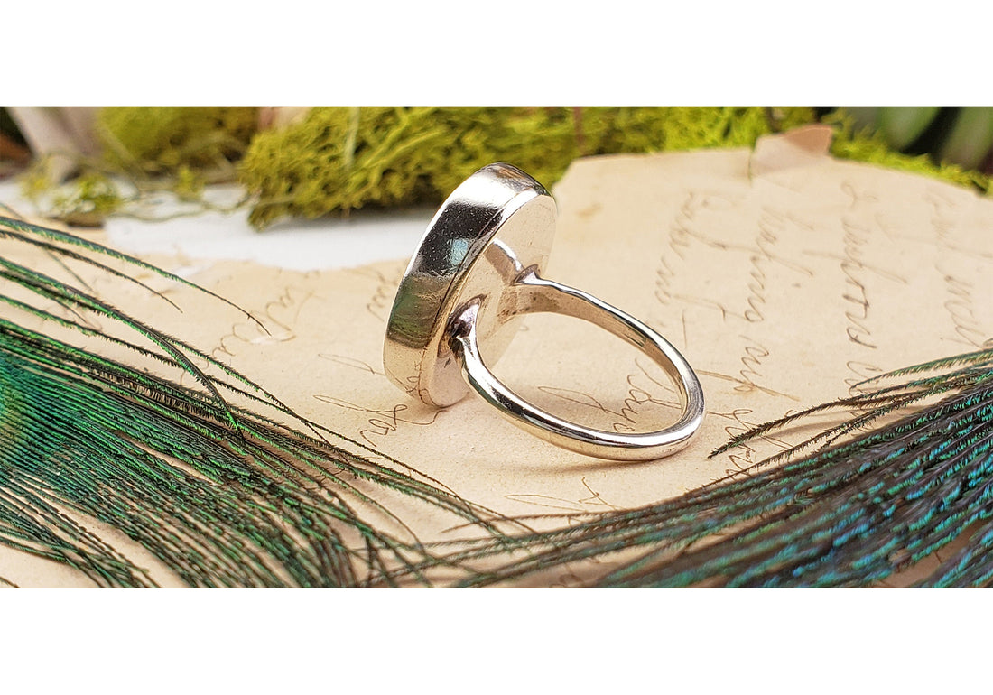 Vintage Sterling Silver Turquoise Gemstone Ring - Size 6.75