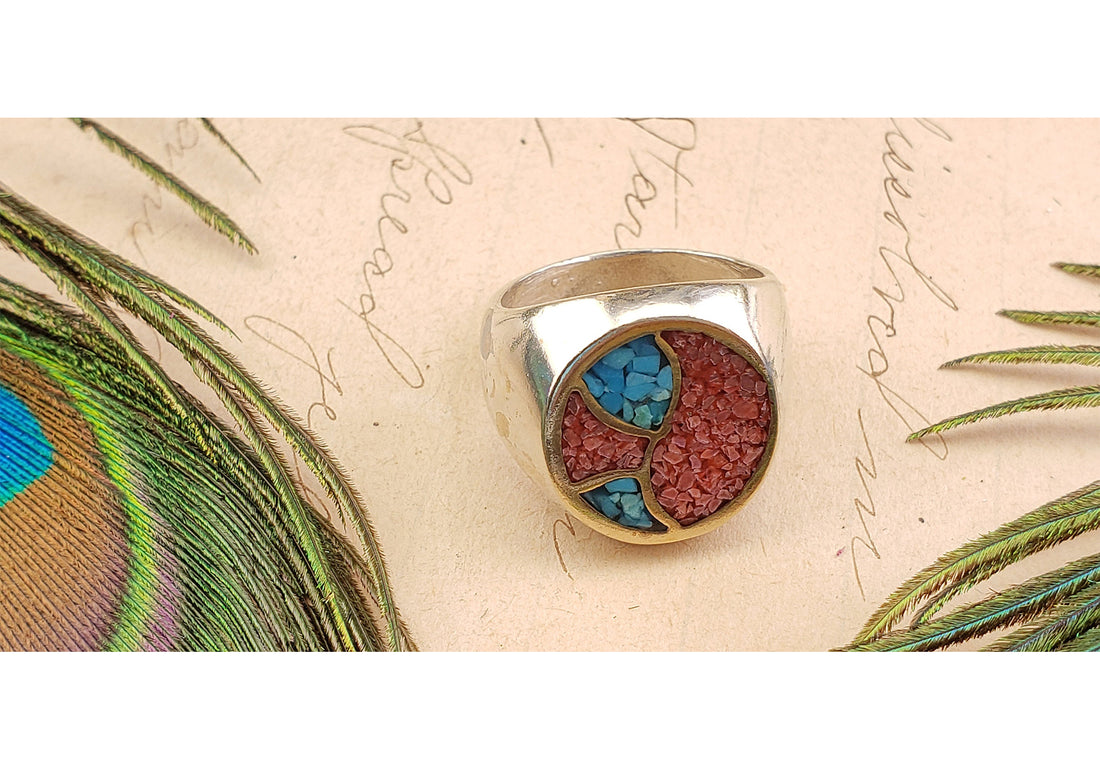 Vintage Sterling Silver Turquoise Gemstone Ring 4