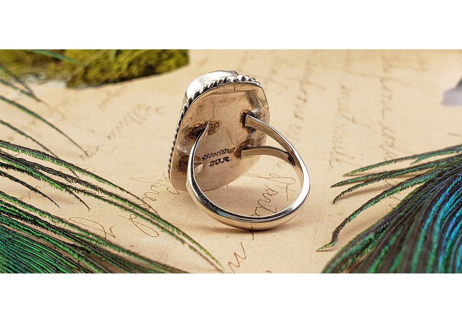 Vintage Sterling Silver Turquoise Gemstone Ring 3