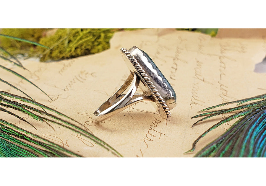 Vintage Sterling Silver Turquoise Gemstone Ring 4
