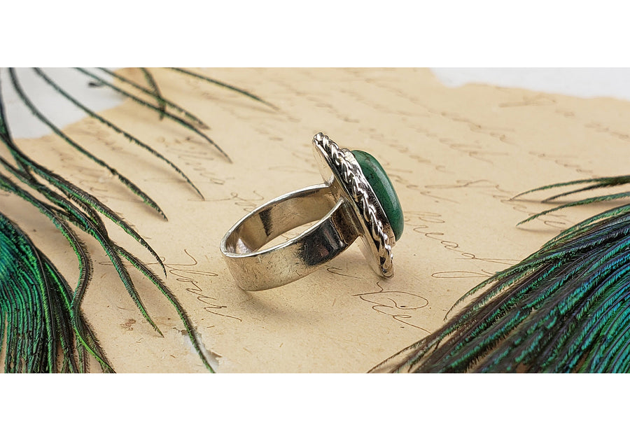  Vintage Sterling Silver Turquoise Gemstone Ring 4