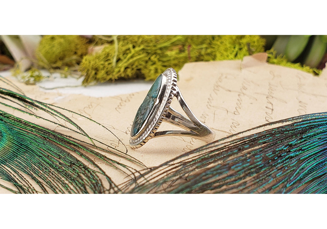 Vintage Sterling Silver Turquoise Gemstone Ring 3