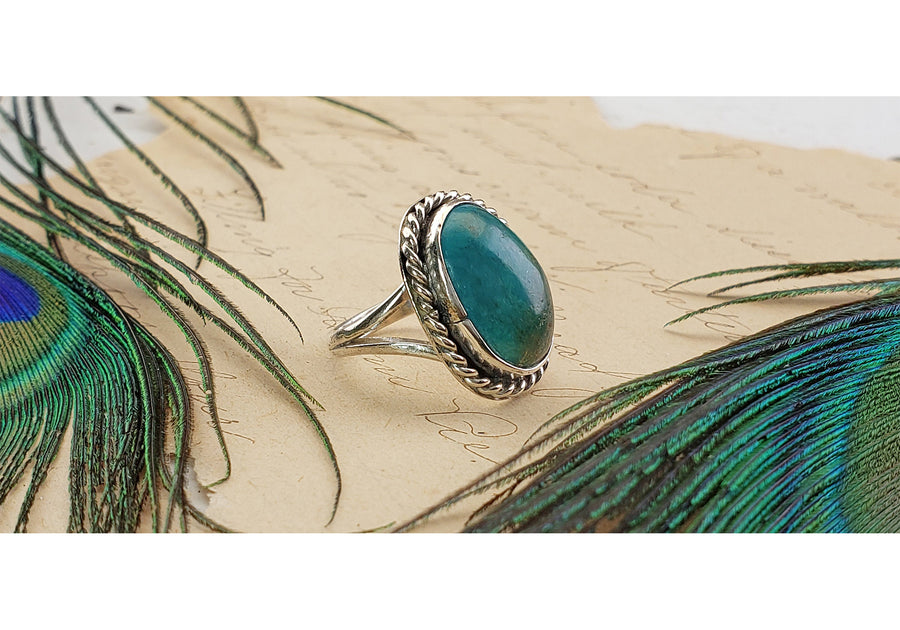 Vintage Sterling Silver Turquoise Gemstone Ring 2