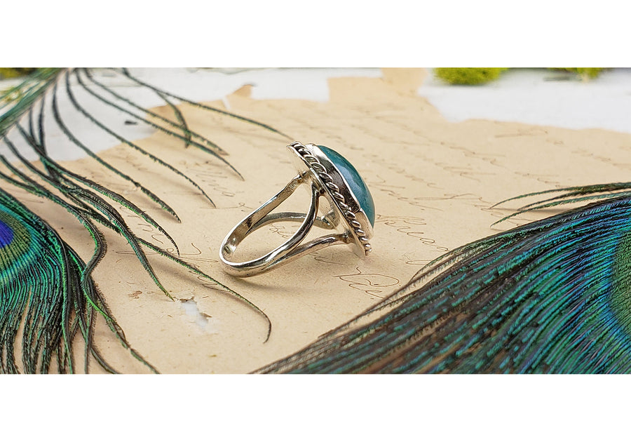 Vintage Sterling Silver Turquoise Gemstone Ring 5