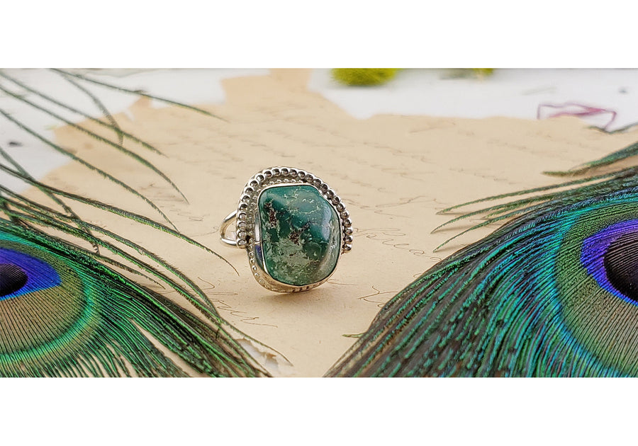 Vintage Sterling Silver Turquoise Gemstone Ring
