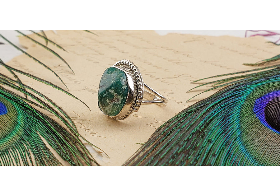 Vintage Sterling Silver Turquoise Gemstone Ring 4
