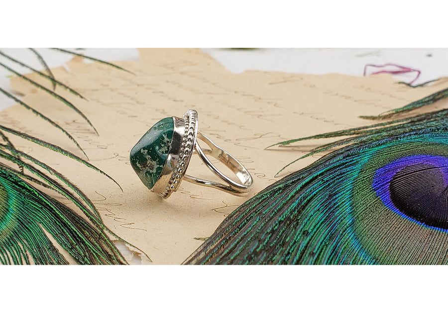 Vintage Sterling Silver Turquoise Gemstone Ring 5