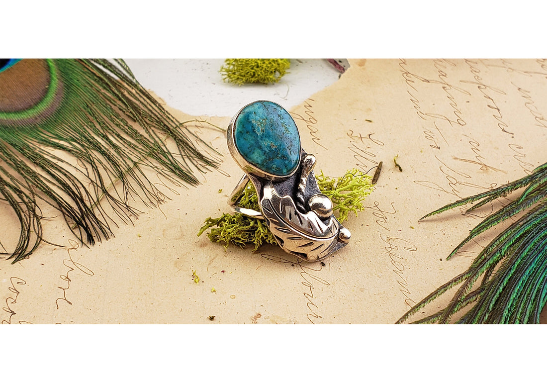 Vintage Sterling Silver Turquoise Gemstone Ring 3
