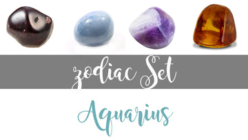 Zodiac Aquarius Gemstone Pocket Stone Set | Crystal Gemstone Shop.