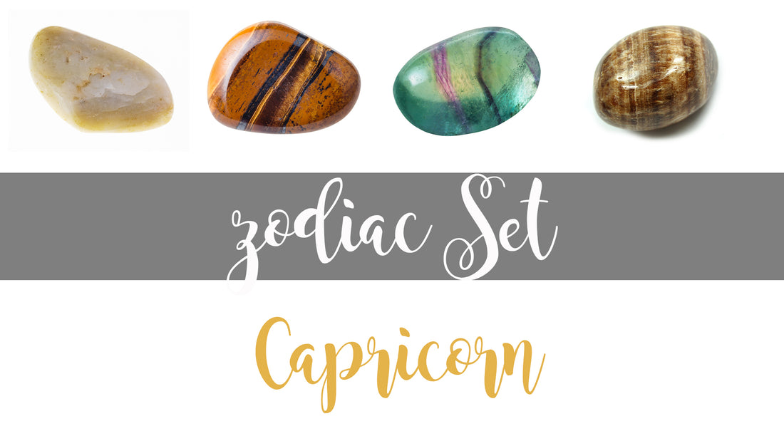 Zodiac Capricorn Gemstone Pocket Stone Set | Crystal Gemstone Shop.