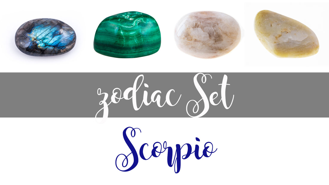Zodiac Scorpio Gemstone Pocket Stone Set | Crystal Gemstone Shop.